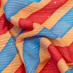 Chinon Chiffon Thread Sequins Embroidered Fabric