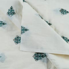 Green Color Cotton Embroidered Fabric