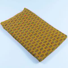 Mustard Color Kantha Dobbi Ajarakh Printed Fabric