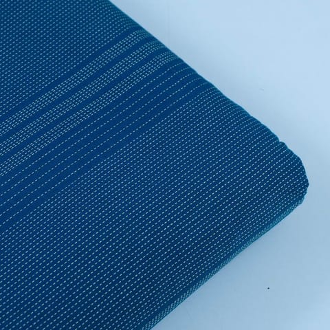 Blue Rayon Kantha Dobby Strips fabric