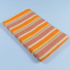 Orange Cotton Strips Printed Fabric