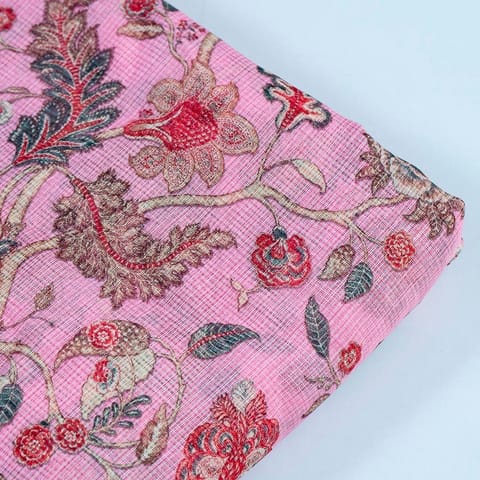 Pink Color Kota Digital Printed Fabric