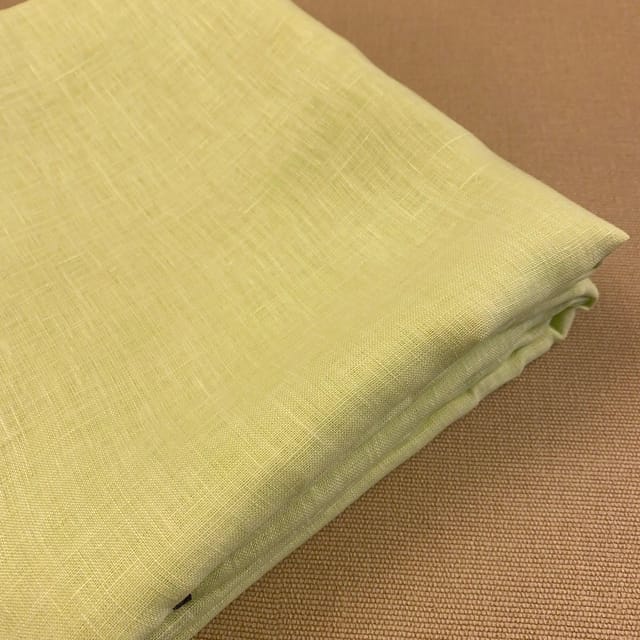 Lime Green Color Pure Linen 60Lea fabric