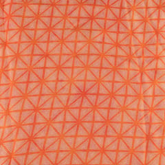 Orange Color Georgette Satin Bandhni Printed Fabric