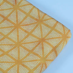 Mustard Color Georgette Satin Bandhni Printed Fabric