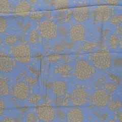 Sky Blue Pure Chinon Chiffon Digital Printed Fabric