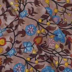 Light Brown Glace Cotton Digital Printed Fabric