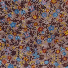 Light Brown Glace Cotton Digital Printed Fabric
