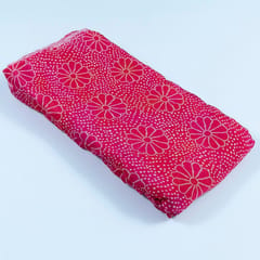 Majenta Color Chinon Chiffon Bandhni Printed Fabric