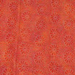 Orange Color Chinon Chiffon Bandhni Printed Fabric