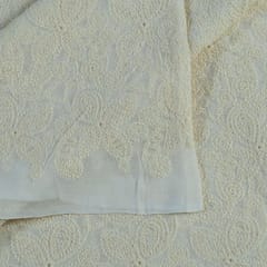 Iveory Dyeable Georgette Chikan fabric