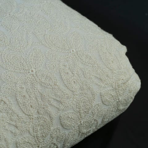 Iveory Dyeable Georgette Chikan fabric