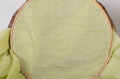 Yellow color chanderi rubber Printed Fabric