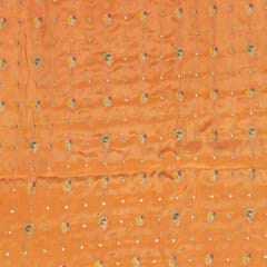 Orange Viscose Chiffon Jacqurd fabric