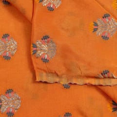 Orange Viscose Chiffon Jacquard fabric