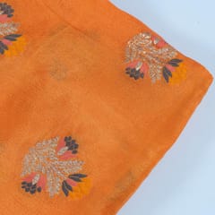 Orange Viscose Chiffon Jacquard fabric