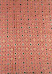 Peach Color Georgette Jacquard fabric