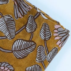 Mustard Brown Digital Crepe Printed Fabric