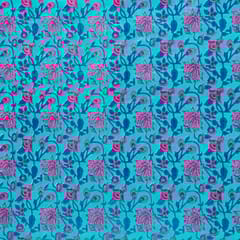 Firozi Dazzle Cotton Slub Print(60Cm Piece)