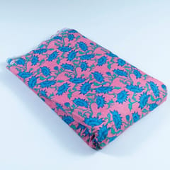 Pink Color Dazzle Cotton Printed Fabric (1Meter Piece)