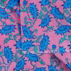 Pink Color Dazzle Cotton Printed Fabric (1Meter Piece)