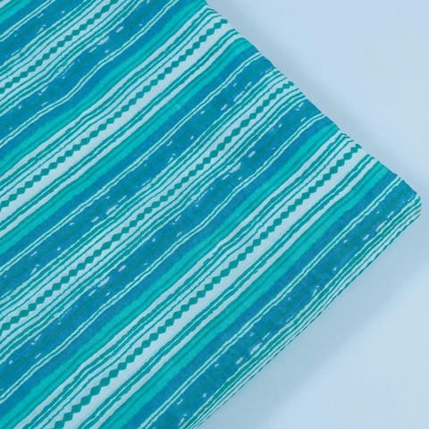 Sea GreenCotton Block Printed Fabric