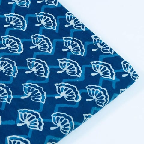 Indigo Blue Cotton Batik Printed Fabric