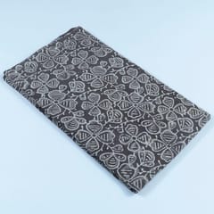 Grey Cotton Batik Printed Fabric