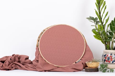 Peanut Brown tussar jacquard fabfric fabric