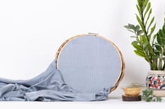 Blue tussar jacquard fabfric fabric