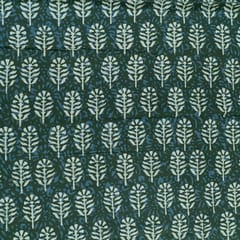 Green Color Cotton Cambric Batik Printed Fabric
