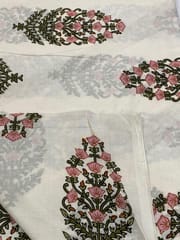 White base fabric with flowers