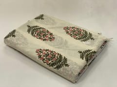 White base fabric with flowers