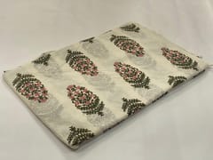 White base fabric with flowers