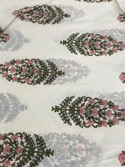 White base fabric with flowers