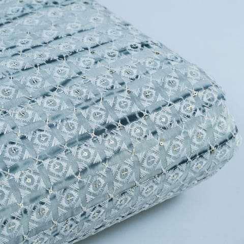 Cotton Chikan Tie and Dye Printed Fabric