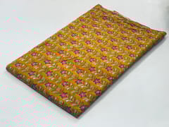 Mustard base fabric with flowers