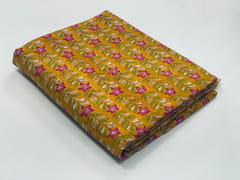 Mustard base fabric with flowers