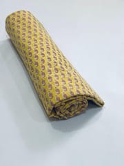 Yellow base fabric with flowers