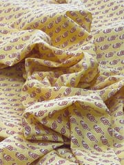 Yellow base fabric with flowers