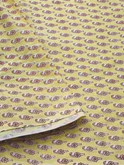 Yellow base fabric with flowers