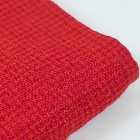 Majenta Orange Super soft Rayon Dobby Checks fabric(1.50Meter Piece)