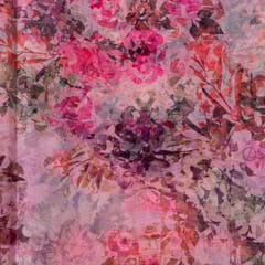 Pink Color Organza Digital Printed Fabric