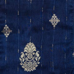 Dyeable Monga Silk Zari Jacquard Booti fabric