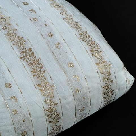 Dyeable Monga Silk Zari Jacquard Embroidered Fabric