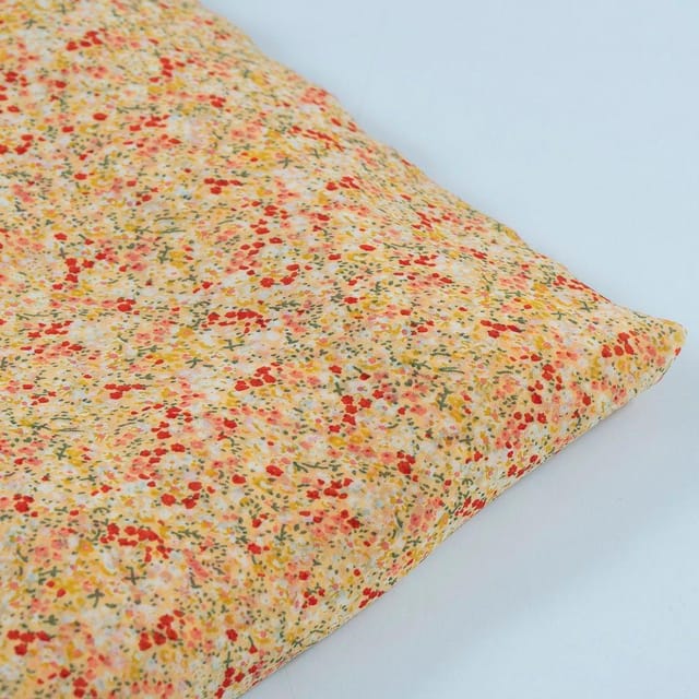 Yellow Color Georgette Digital Printed Fabric
