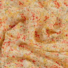 Yellow Color Georgette Digital Printed Fabric