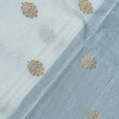 White Dyeable Chanderi Booti fabric