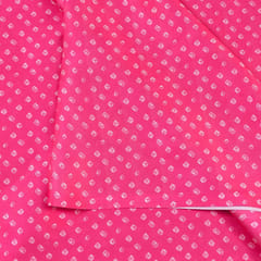 Majenta Color Georgette Satin Bandhni Printed Fabric