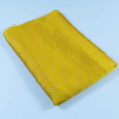 Yellow Color Georgette Satin Bandhni Printed Fabric